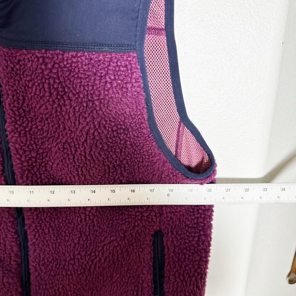 J. Crew Fleece Vest Purple Blue Womens E1630 sz L - Picture 4 of 5